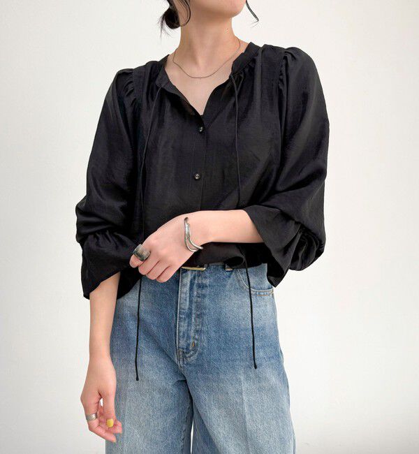fredy emue「シャイニーシアー2WAYギャザーブラウス」|シャツ・ブラウス|