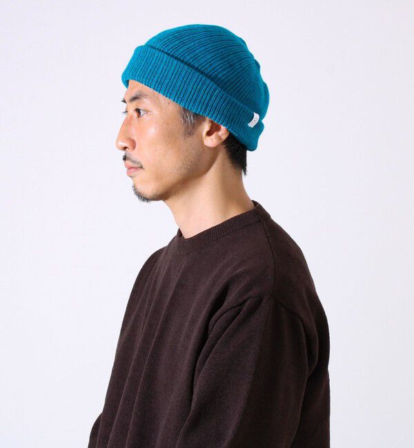 GLOSTER「【UNISEX】halo commodity 別注 ハーフディライトワッチ」|ニット帽|エメラルドブルー