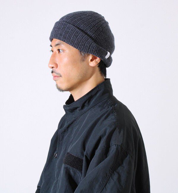 GLOSTER「【UNISEX】halo commodity 別注 ハーフディライトワッチ」|ニット帽|チャコールグレー