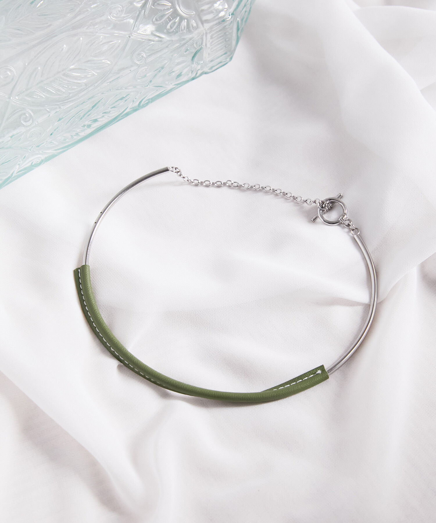 VIS「フェイクレザーチョーカー」|ネックレス|グリーン系(35)