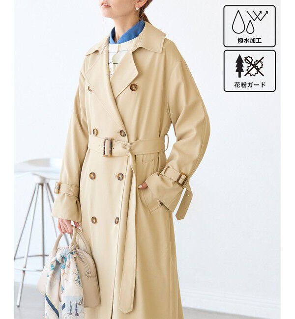 Rope&rsquo;Picnic「撥水加工・花粉ガード/トレンチコート」|トレンチコート|ベージュ