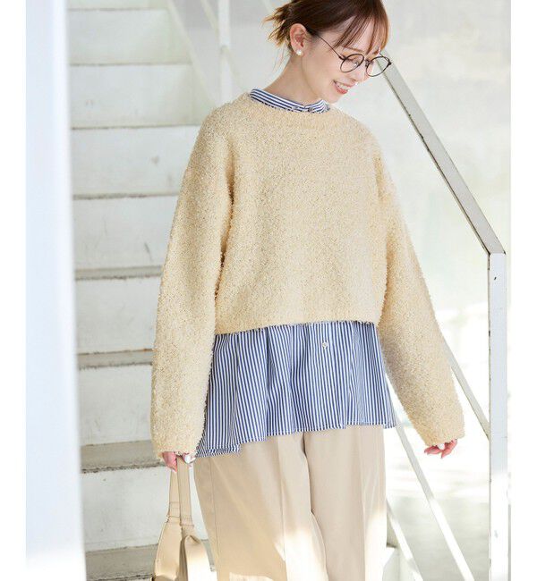 Rope&rsquo;Picnic「スパンコール混リボンヤーンニットプルオーバー」|ニット・セーター|