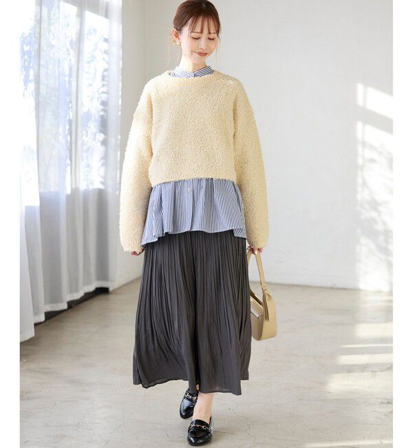 Rope&rsquo;Picnic「スパンコール混リボンヤーンニットプルオーバー」|ニット・セーター|