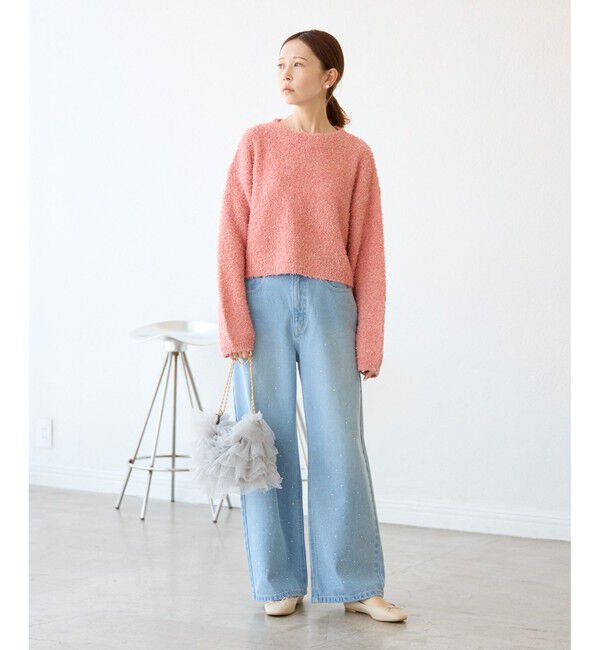 Rope&rsquo;Picnic「スパンコール混リボンヤーンニットプルオーバー」|ニット・セーター|