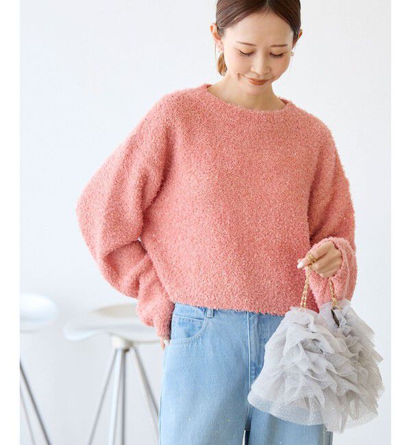 Rope&rsquo;Picnic「スパンコール混リボンヤーンニットプルオーバー」|ニット・セーター|