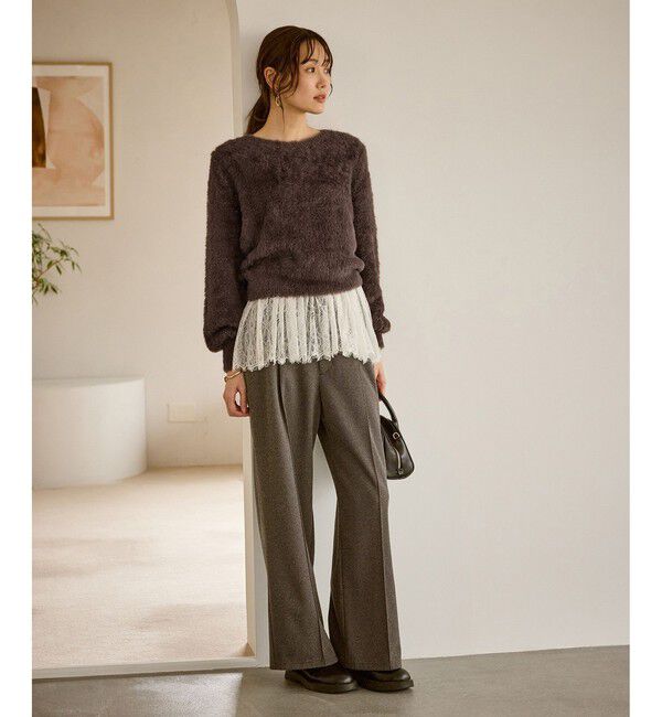 Rope&rsquo;Picnic「ショートフェザーニットプルオーバー」|ニット・セーター|