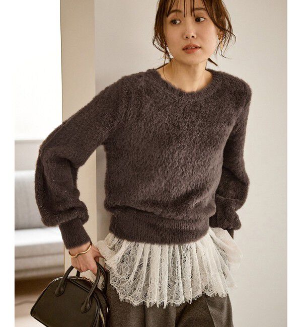 Rope&rsquo;Picnic「ショートフェザーニットプルオーバー」|ニット・セーター|