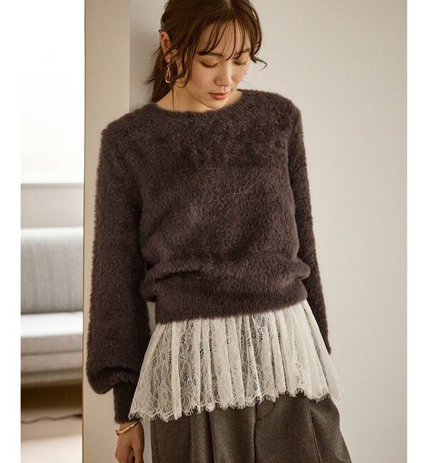 Rope&rsquo;Picnic「ショートフェザーニットプルオーバー」|ニット・セーター|