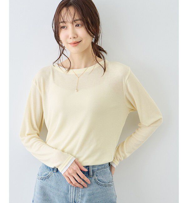 Rope&rsquo;Picnic「レイヤード風シアーロングスリーブTシャツ」|Tシャツ・カットソー|クリーム系(84)