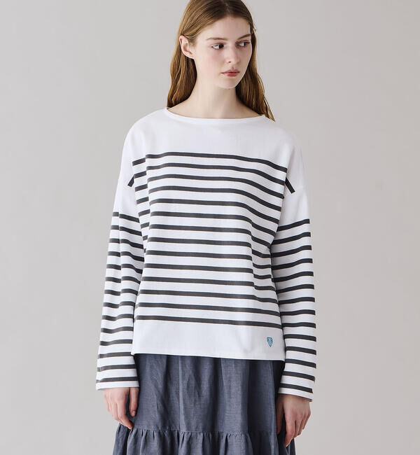 ORCIVAL「ORCIVAL | ラッセル ボートネック ワイドセーラーTシャツ WOMEN」|Tシャツ・カットソー|GREY系1