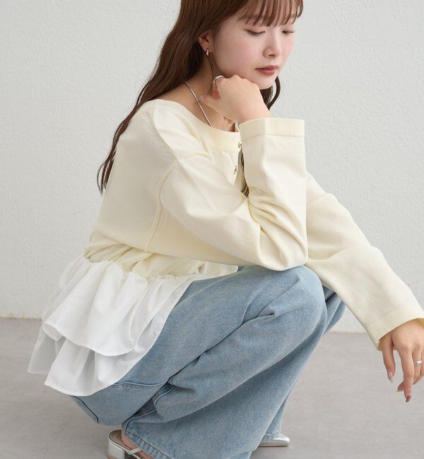  「ペプラムヘンリーニット」|ニット・セーター|