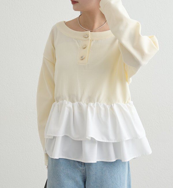  「ペプラムヘンリーニット」|ニット・セーター|