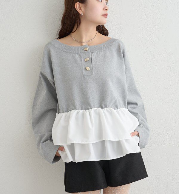  「ペプラムヘンリーニット」|ニット・セーター|