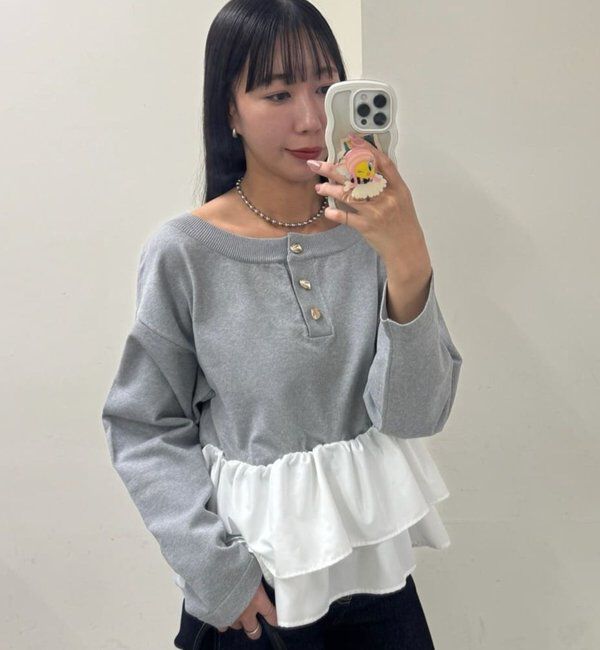  「ペプラムヘンリーニット」|ニット・セーター|