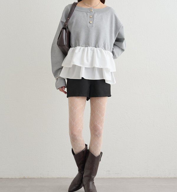  「ペプラムヘンリーニット」|ニット・セーター|