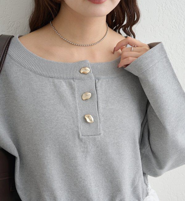  「ペプラムヘンリーニット」|ニット・セーター|