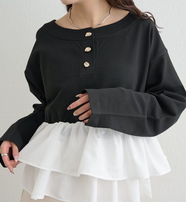  「ペプラムヘンリーニット」|ニット・セーター|