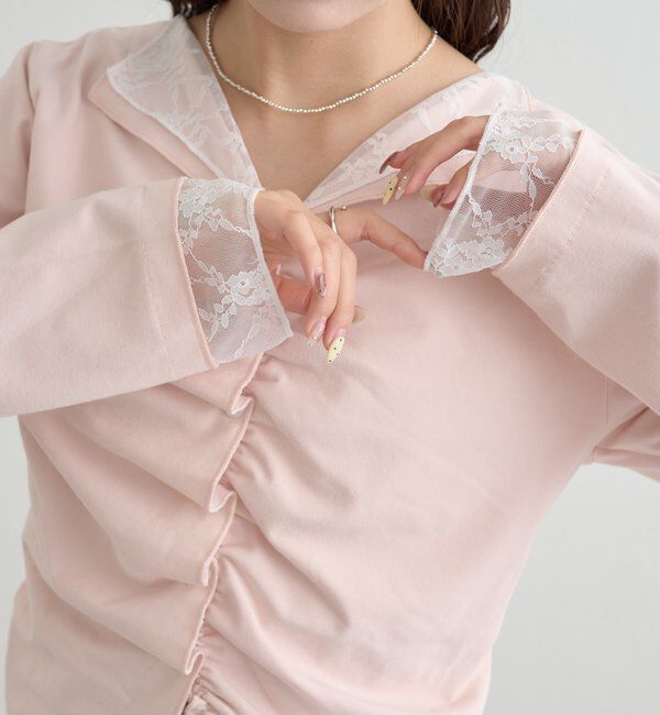  「配色カットソー」|Tシャツ・カットソー|ピンク