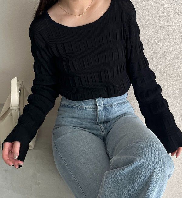  「ランダムリブプルオーバー」|ニット・セーター|