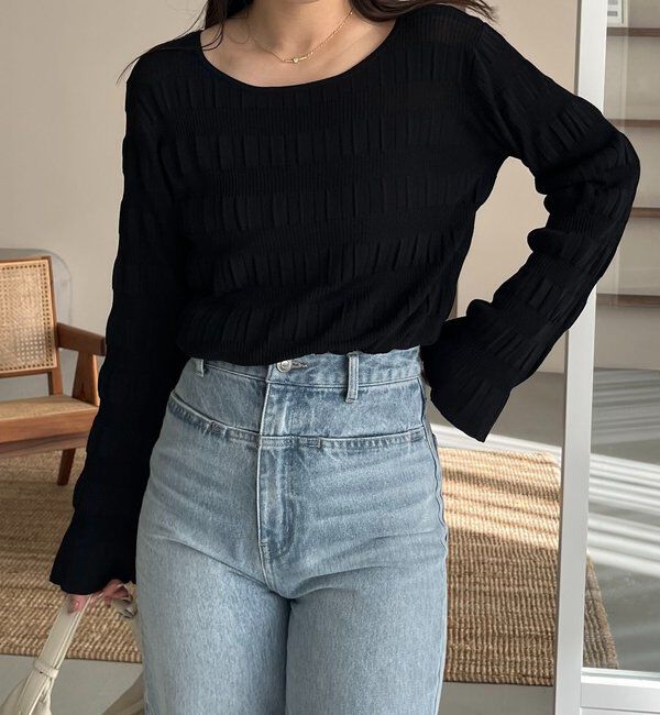  「ランダムリブプルオーバー」|ニット・セーター|