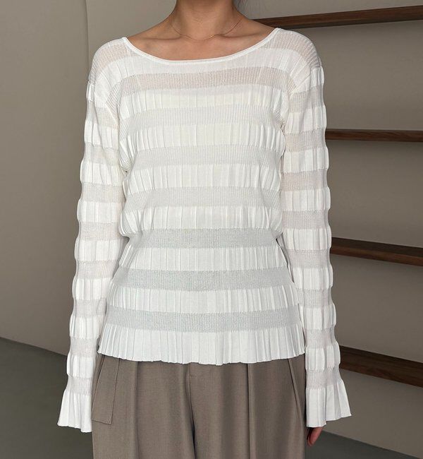  「ランダムリブプルオーバー」|ニット・セーター|