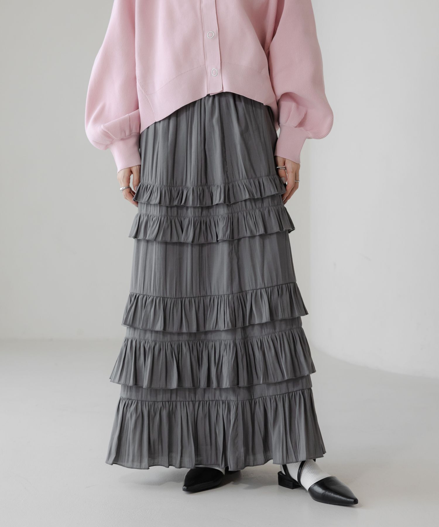 LOWRYS FARM「フリルティアードスカート」|スカート|GRY5