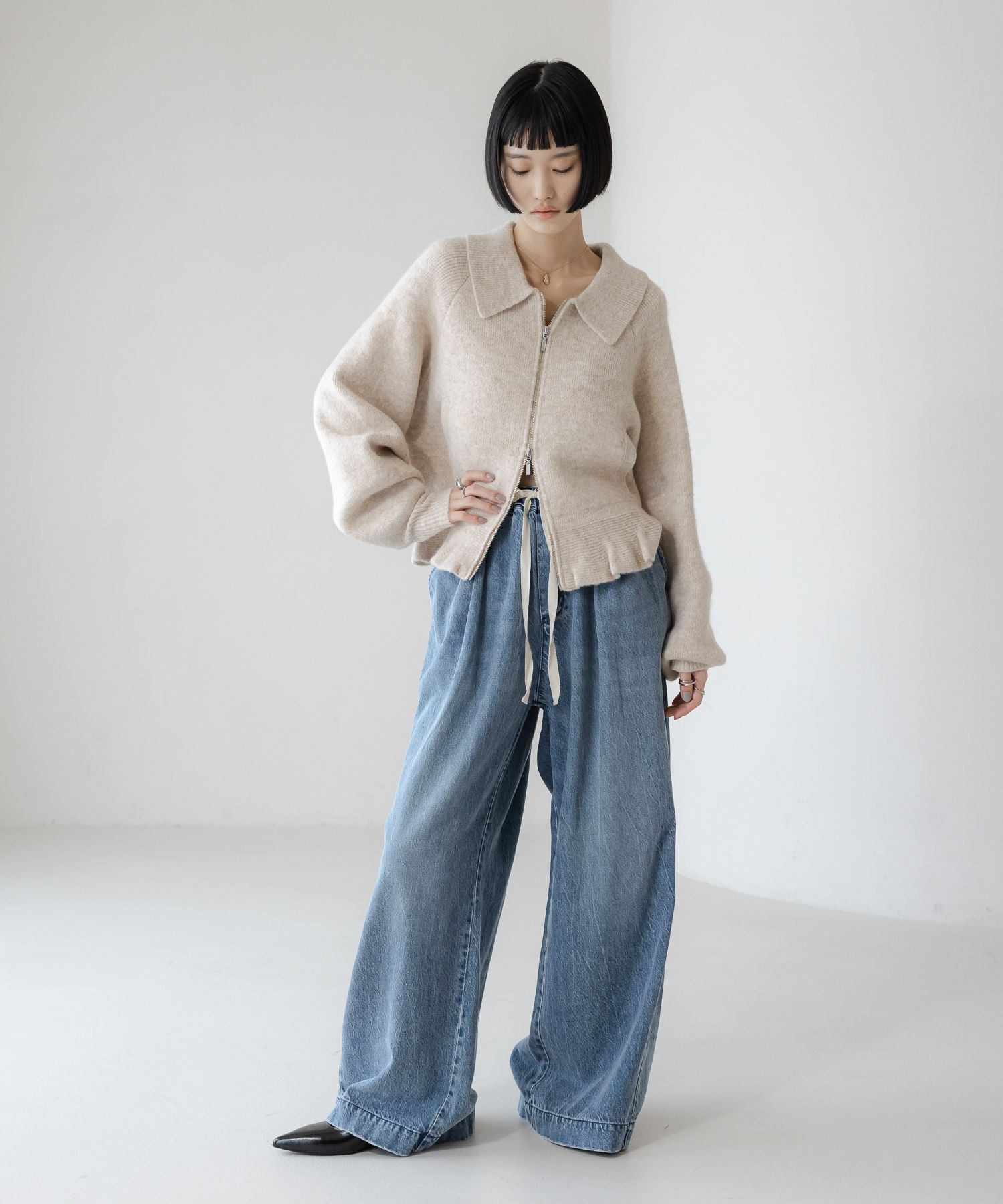 LOWRYS FARM「エリニットフリルブルゾン」|その他|