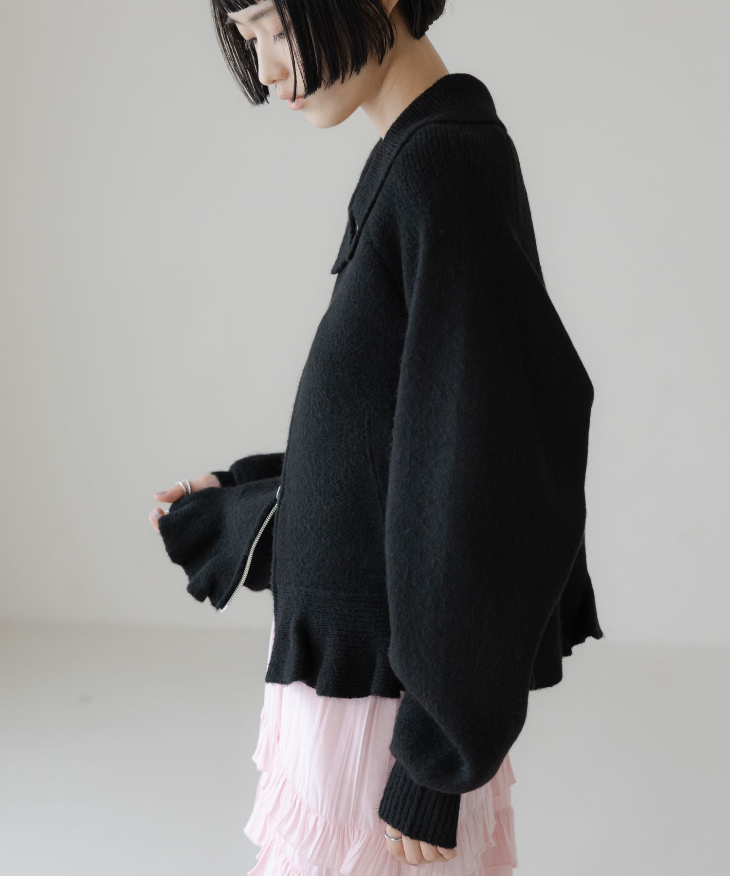 LOWRYS FARM「エリニットフリルブルゾン」|その他|