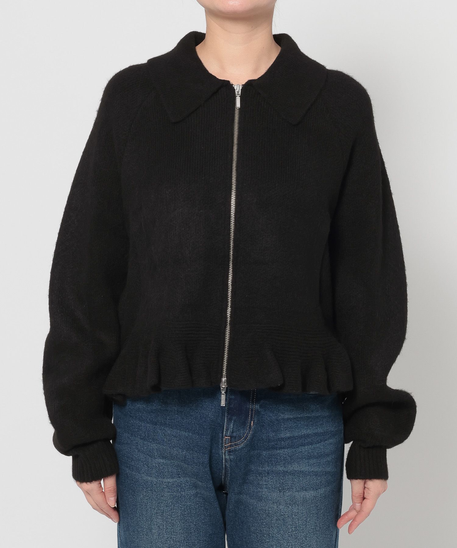 LOWRYS FARM「エリニットフリルブルゾン」|その他|