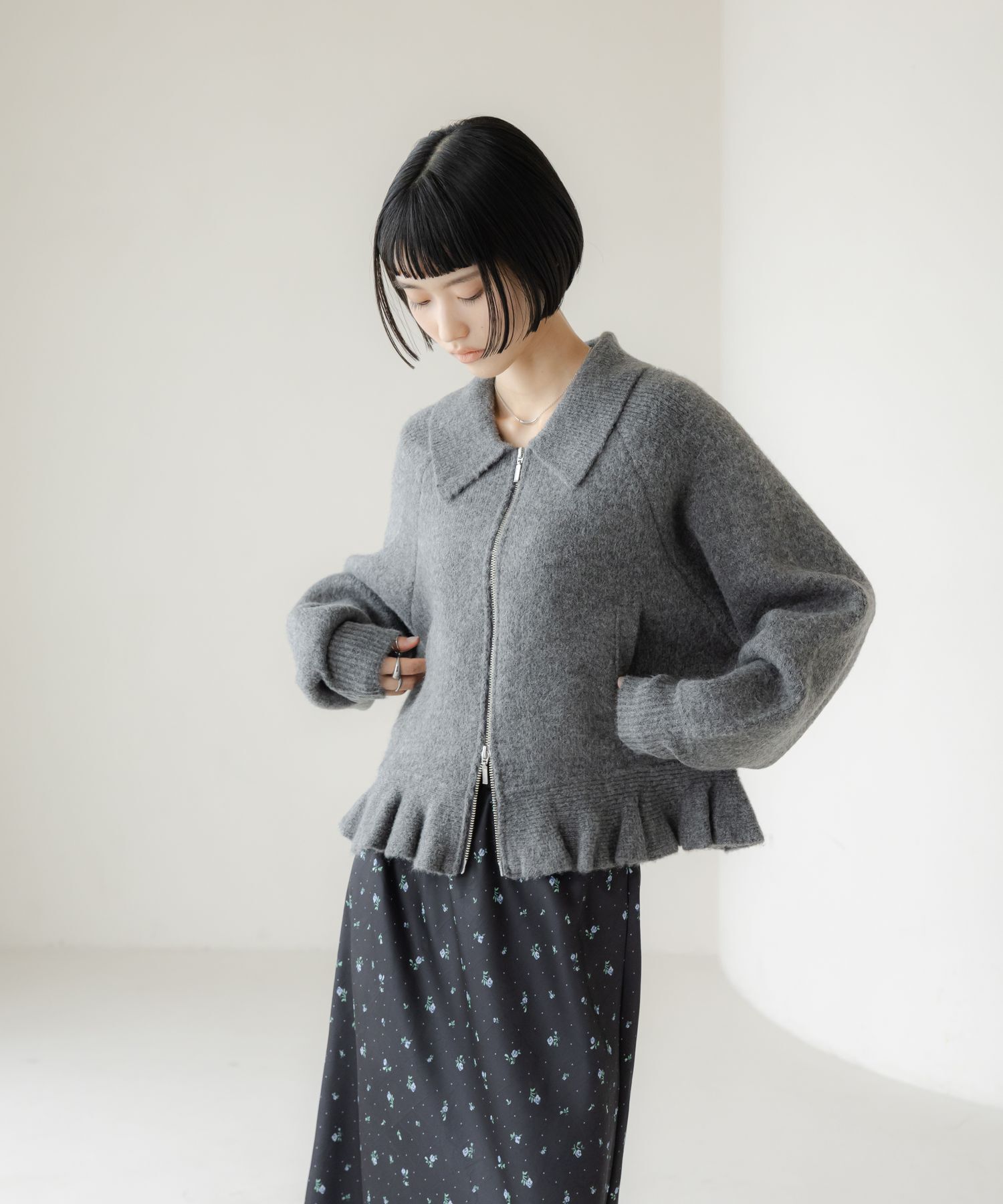 LOWRYS FARM「エリニットフリルブルゾン」|その他|