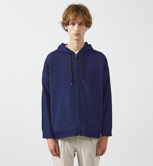 ABAHOUSE「ブロック柄メッシュ　ダブル ジップパーカー / シアーストレッチ」|パーカー|