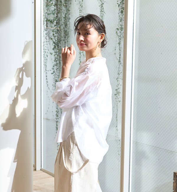 Rouge vif「タックボリューム袖シアーブラウス」|シャツ・ブラウス|