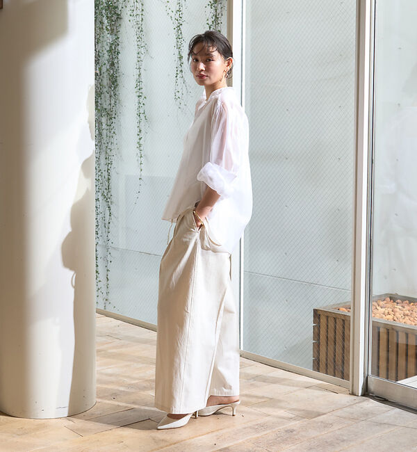 Rouge vif「タックボリューム袖シアーブラウス」|シャツ・ブラウス|