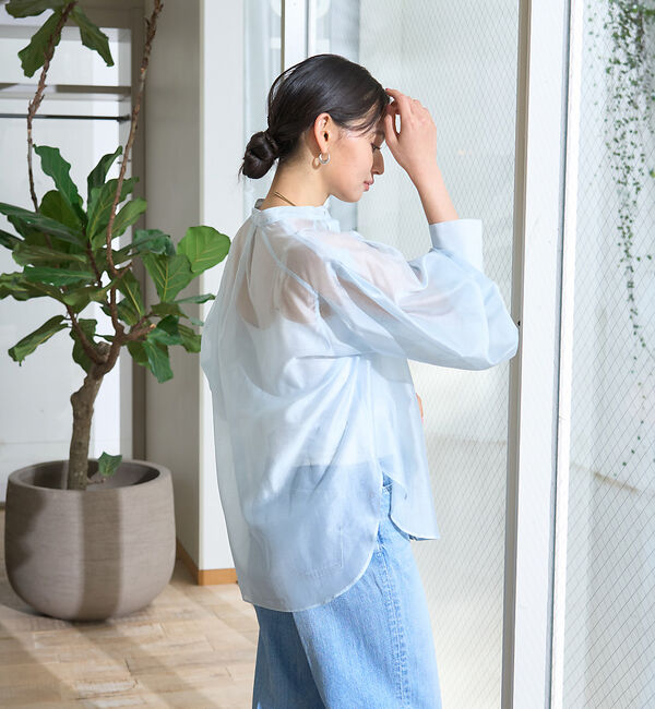 Rouge vif「タックボリューム袖シアーブラウス」|シャツ・ブラウス|