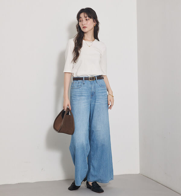 qualite「【HealthyDENIM】WildGingerEasy ワイドデニム」|デニム|
