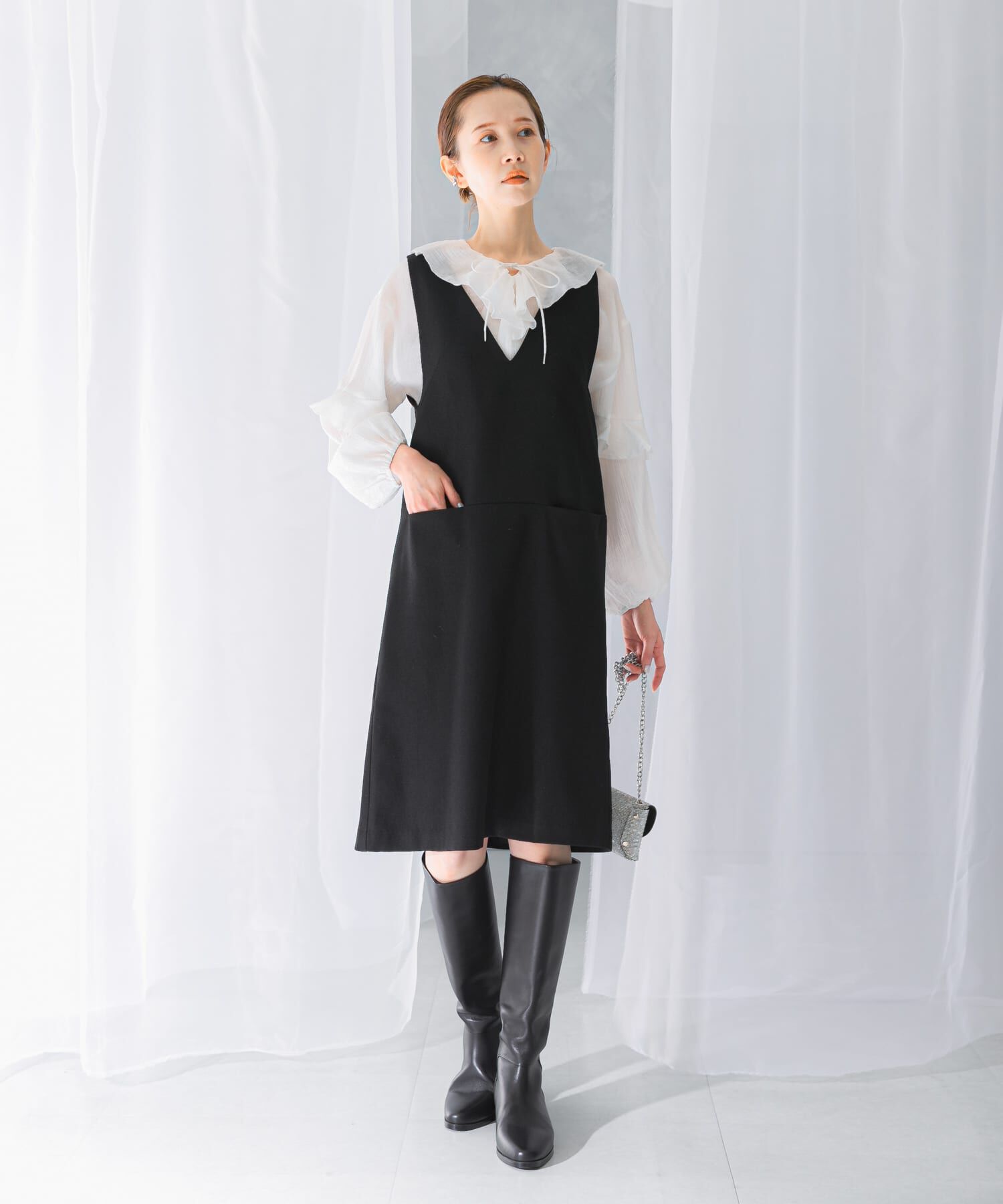 URBAN RESEARCH ROSSO「『UR TECH』ジャンパーワンピース」|ワンピース|