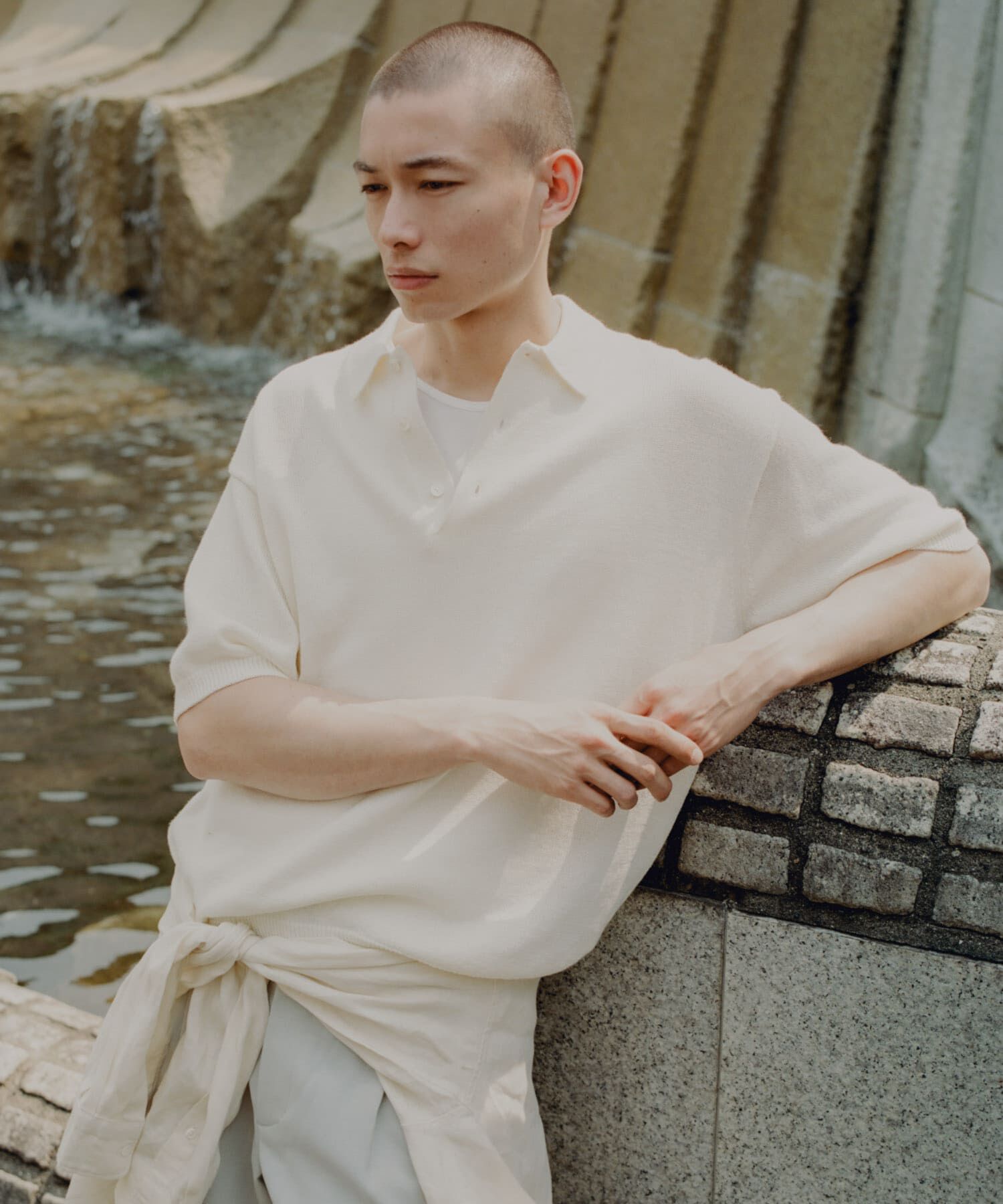 URBAN RESEARCH「ウール ワシ ニットポロ」|ポロシャツ|オフホワイト