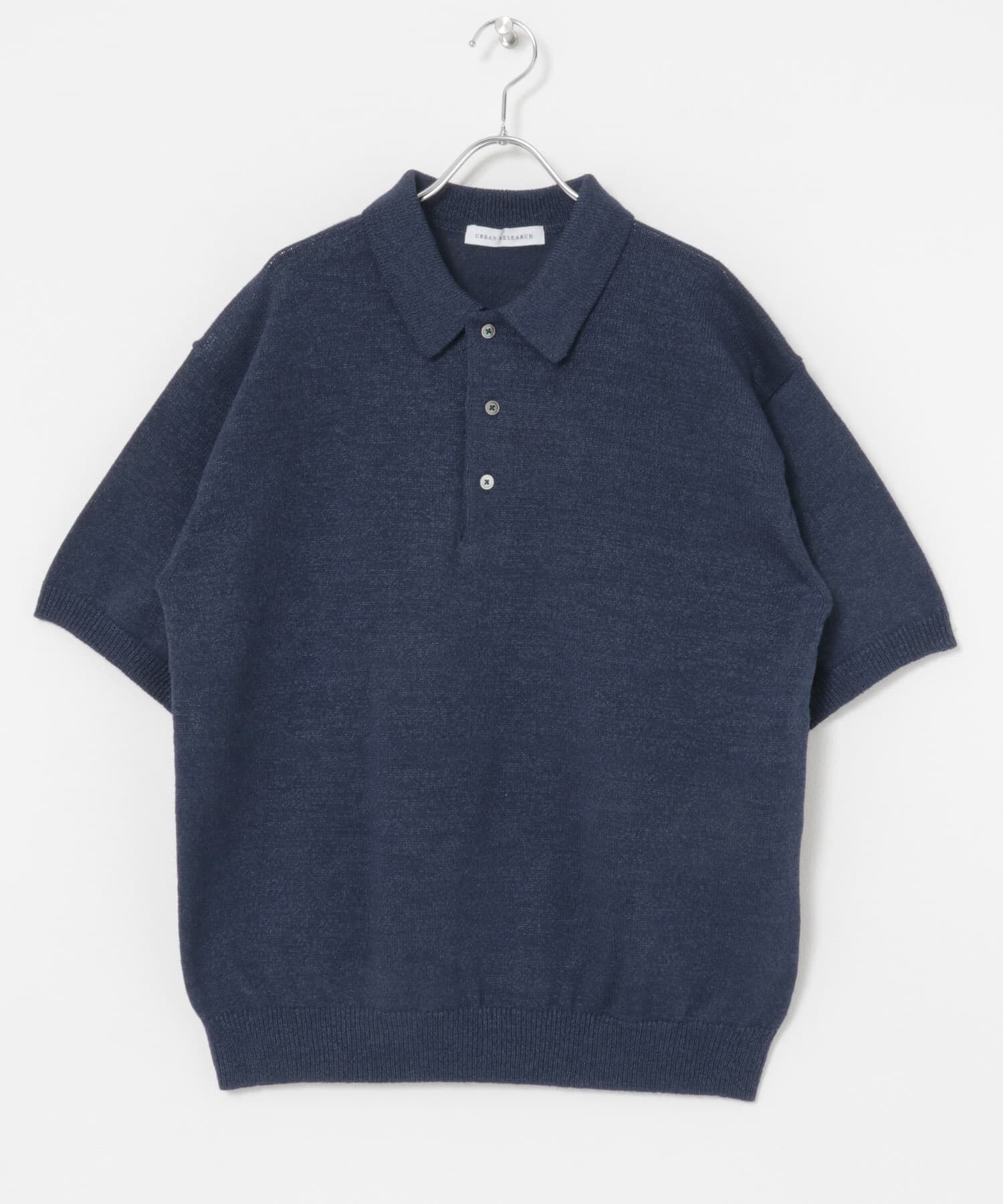 URBAN RESEARCH「ウール ワシ ニットポロ」|ポロシャツ|ネイビー