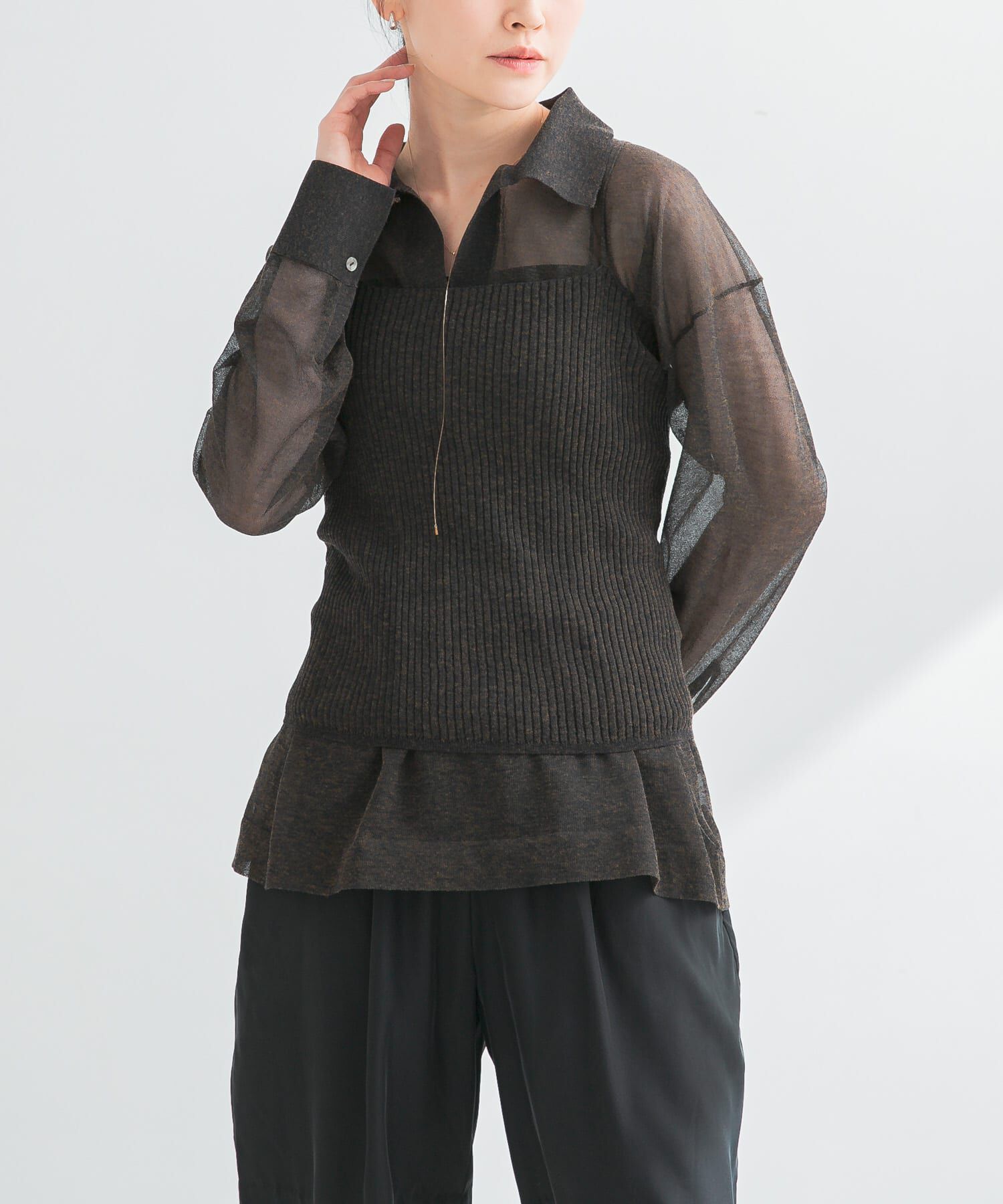 URBAN RESEARCH「ラミー混スキッパーシアーニット」|ニット・セーター|