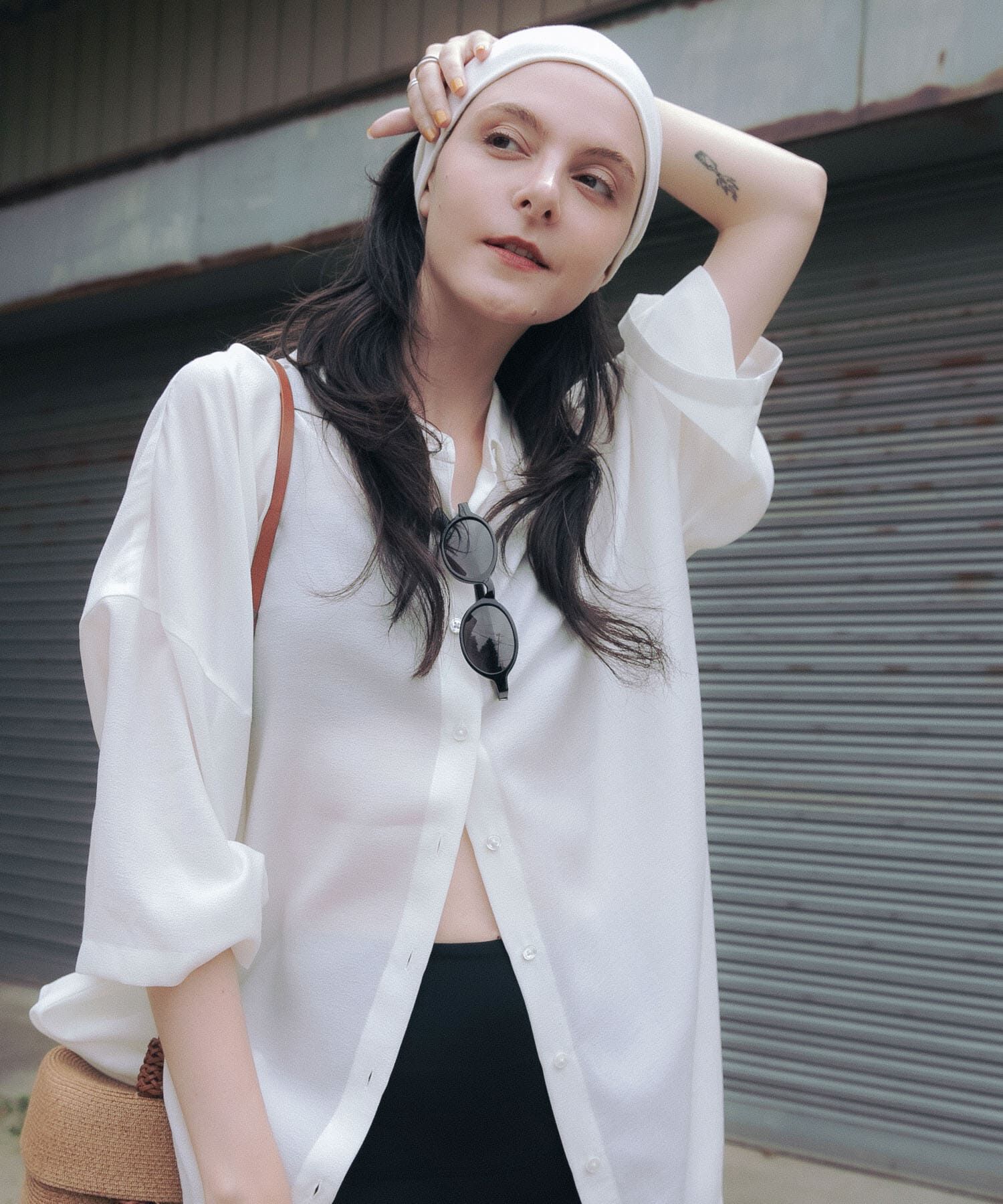 URBAN RESEARCH「ハーフスリーブシアーワイドシャツ」|シャツ・ブラウス|