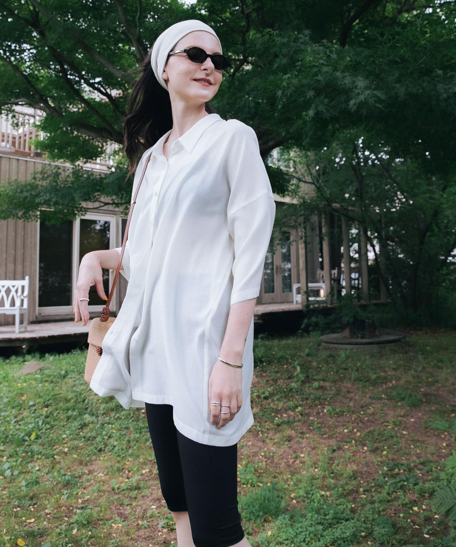 URBAN RESEARCH「ハーフスリーブシアーワイドシャツ」|シャツ・ブラウス|