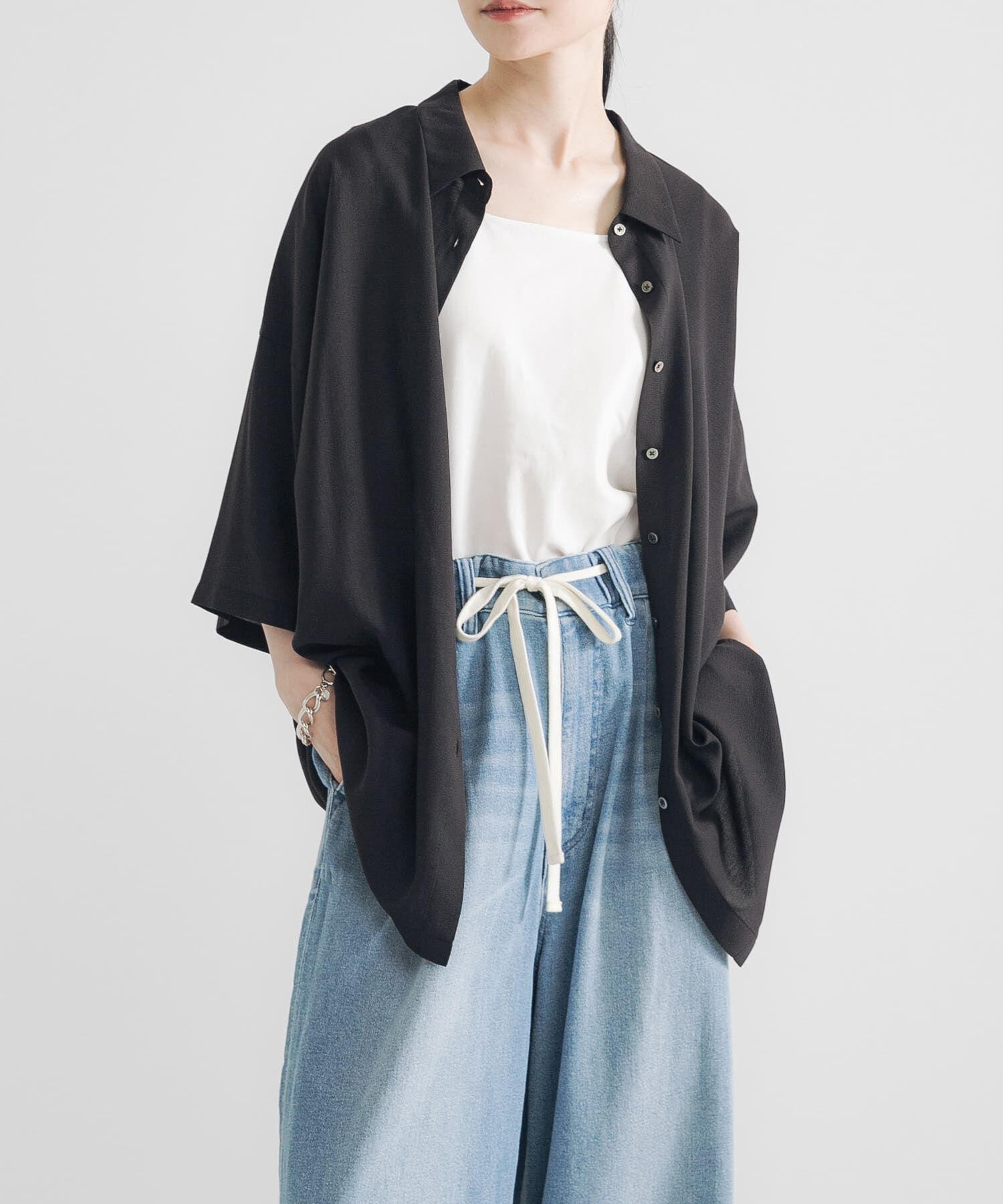 URBAN RESEARCH「ハーフスリーブシアーワイドシャツ」|シャツ・ブラウス|