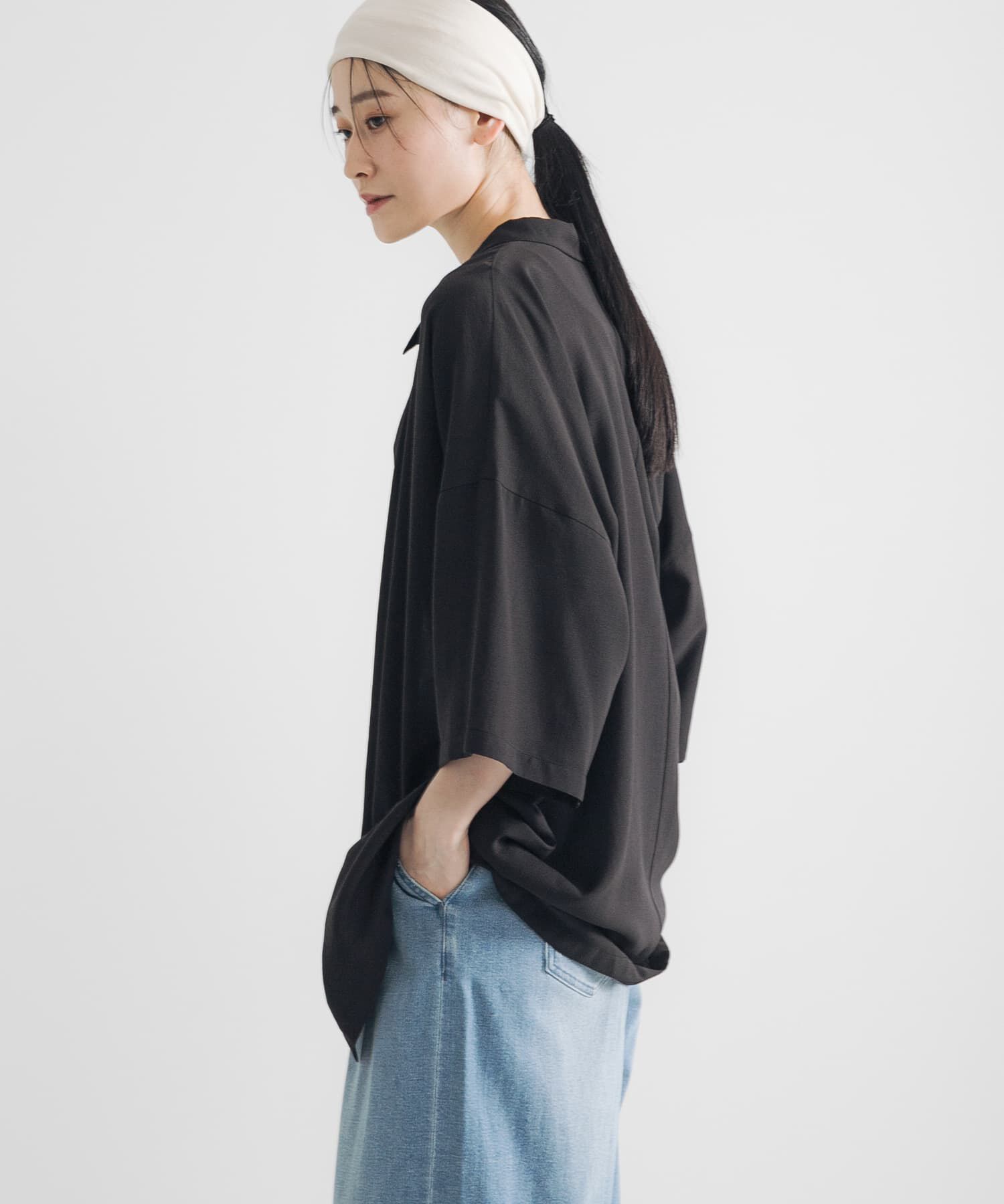 URBAN RESEARCH「ハーフスリーブシアーワイドシャツ」|シャツ・ブラウス|