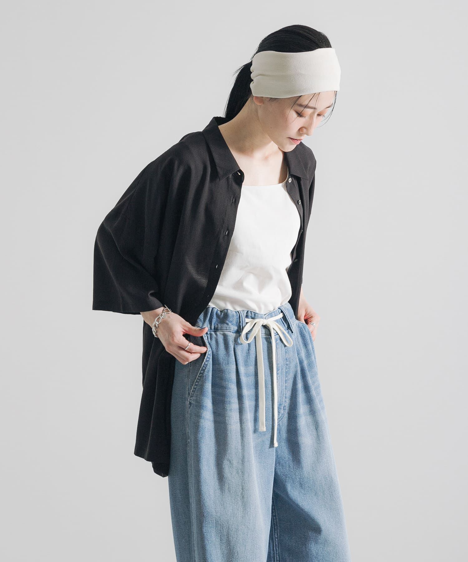 URBAN RESEARCH「ハーフスリーブシアーワイドシャツ」|シャツ・ブラウス|