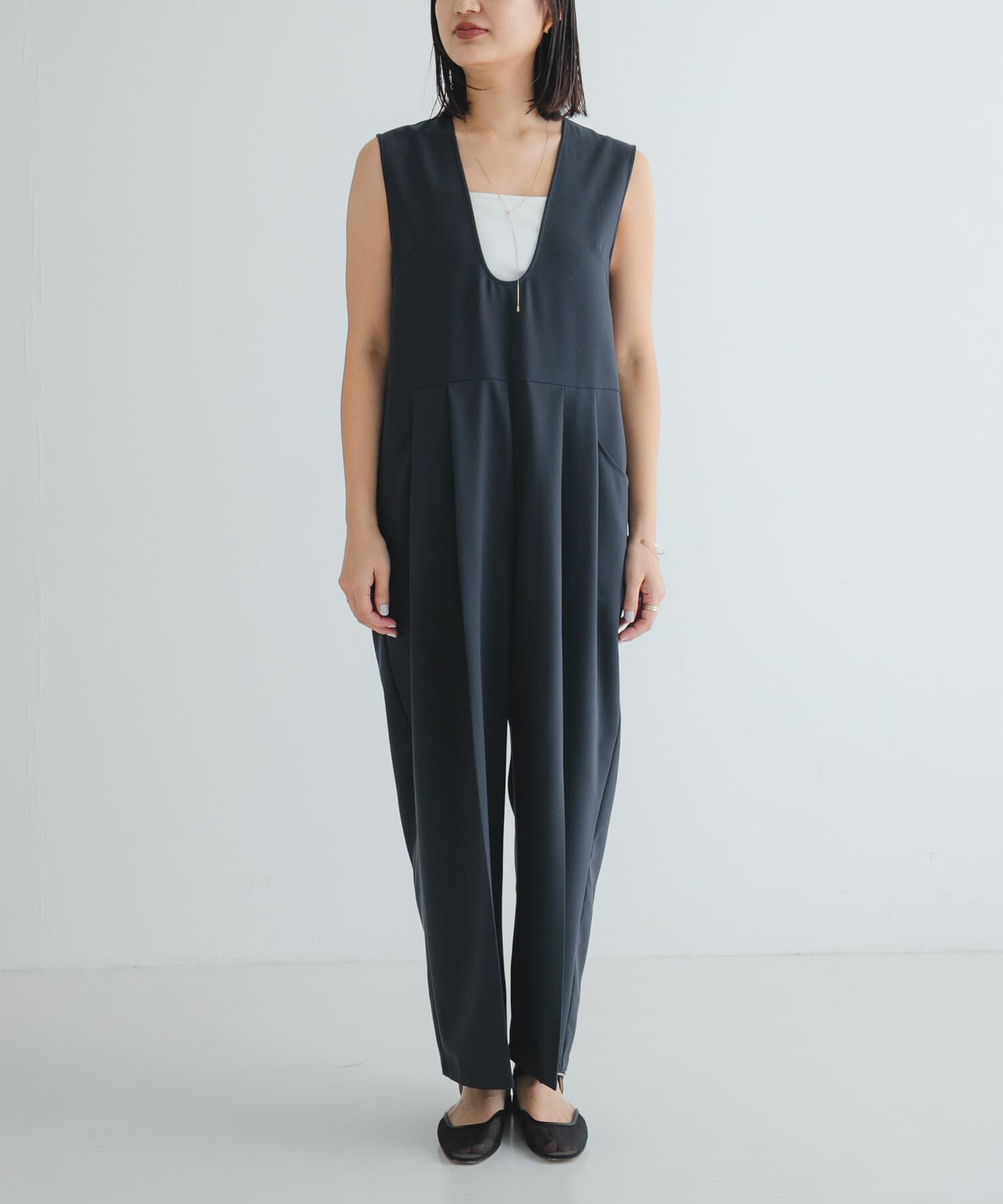 URBAN RESEARCH「Uネックタックオールインワン」|スカート|