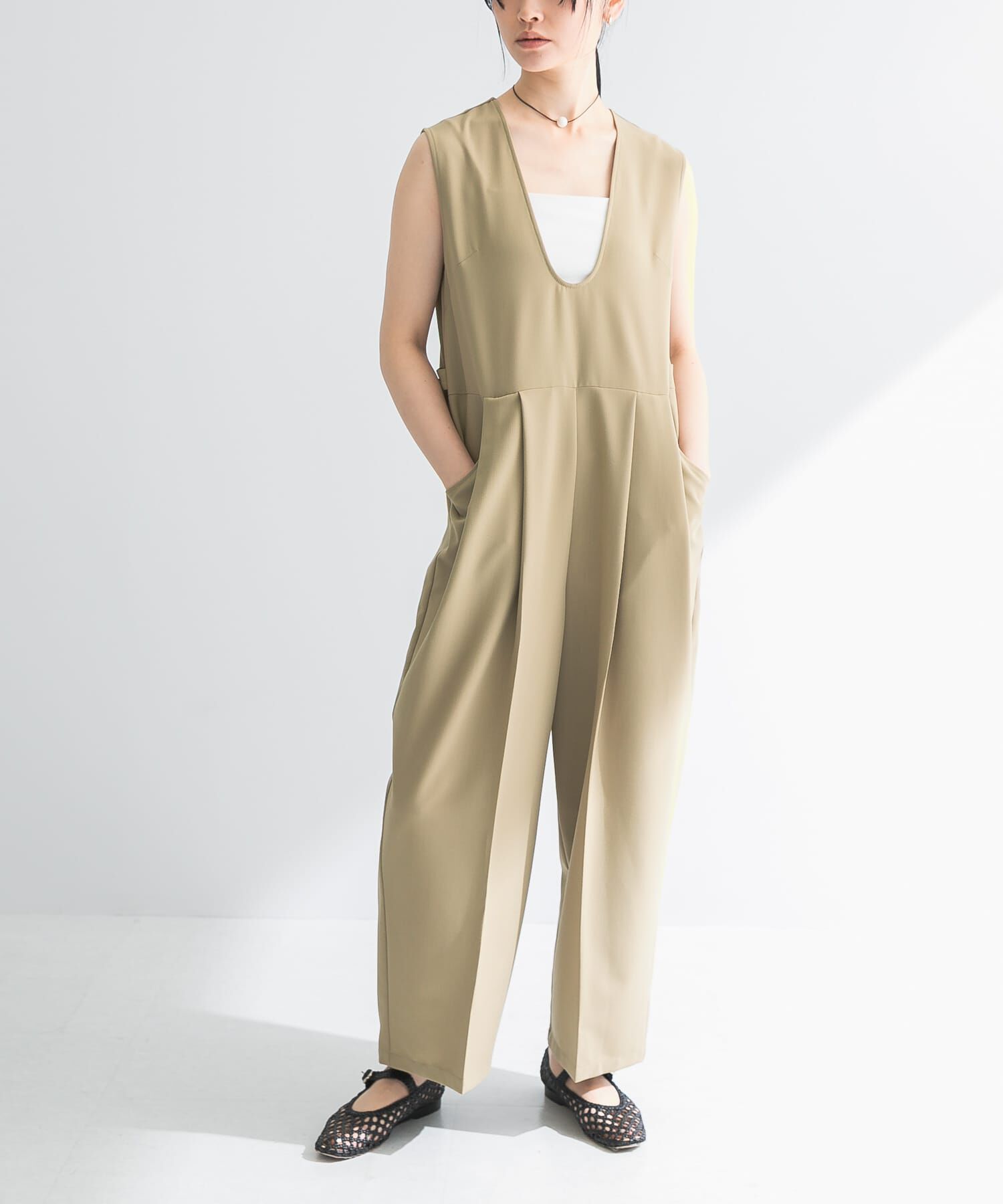 URBAN RESEARCH「Uネックタックオールインワン」|スカート|