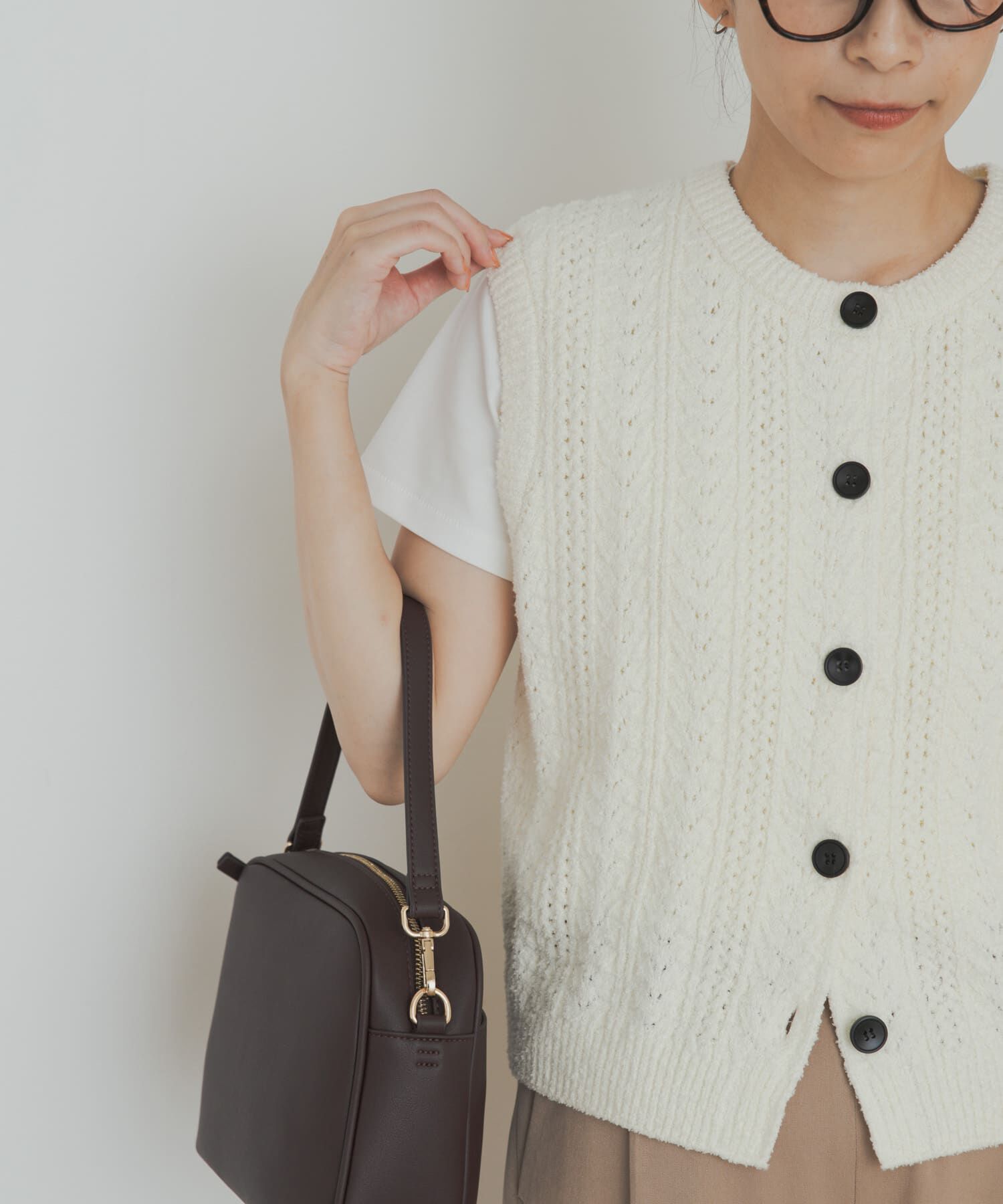 URBAN RESEARCH DOORS「ミニブークレニットベスト」|ベスト・ジレ|