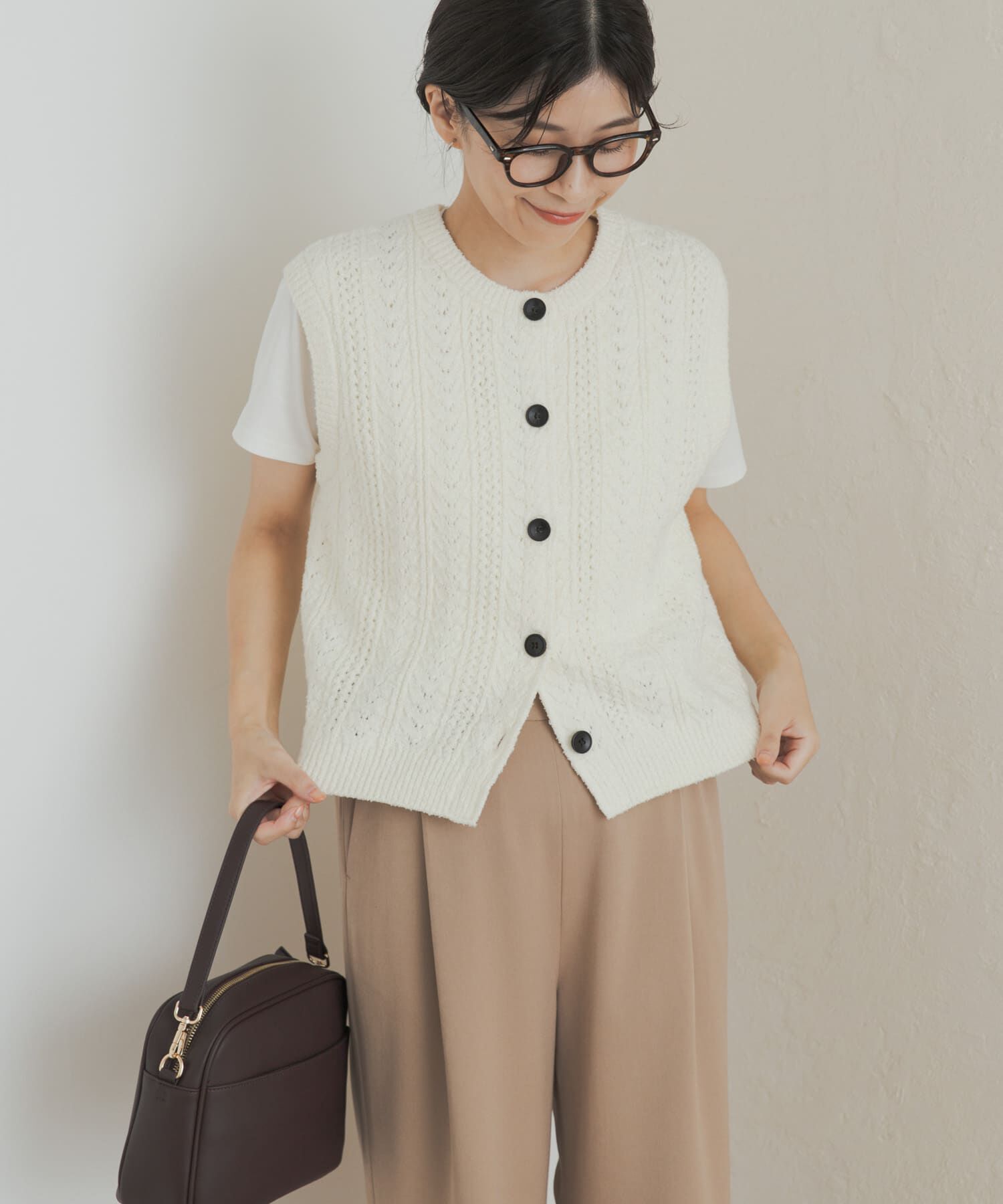 URBAN RESEARCH DOORS「ミニブークレニットベスト」|ベスト・ジレ|