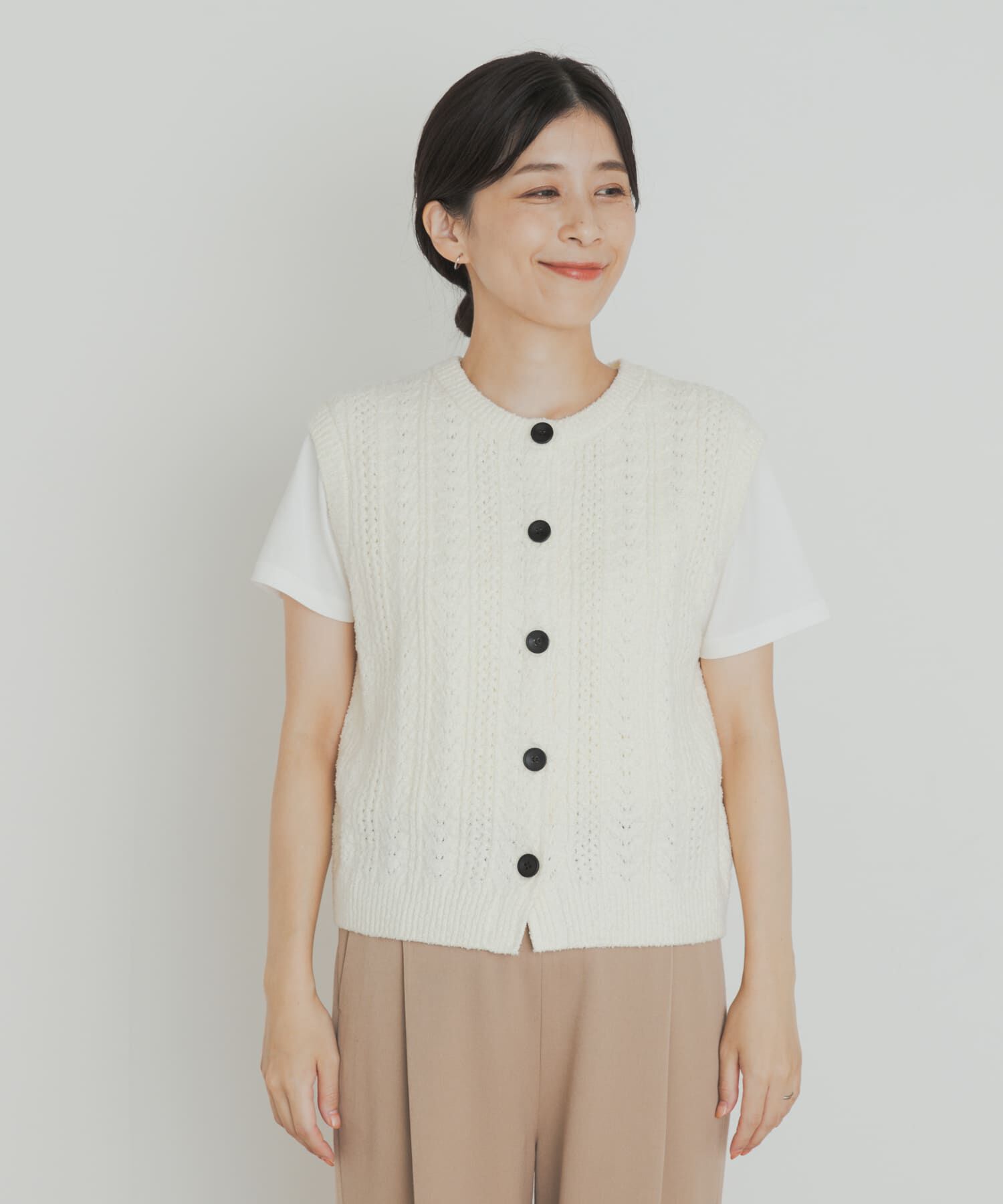 URBAN RESEARCH DOORS「ミニブークレニットベスト」|ベスト・ジレ|