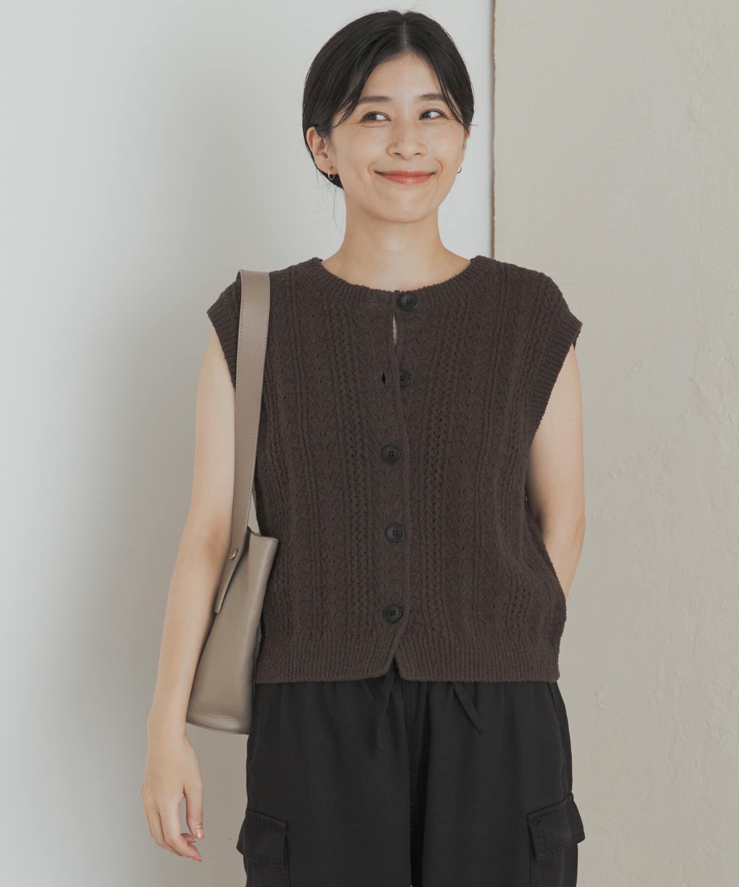 URBAN RESEARCH DOORS「ミニブークレニットベスト」|ベスト・ジレ|